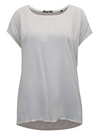 MoP WHITE Contrast Front Jersey Back Top - Size 8 to 14 (XS to L)