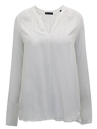 MoP IVORY V-Notch Neck Blouse - Size 6 to 16 (XXS to XL)
