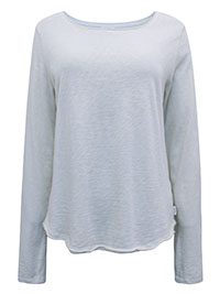 MoP SALT Organic Cotton Long Sleeve Raw Trim Top - Size 10 to 12 (S to M)
