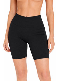 Curve BLACK Cotton Stretch Legging Shorts - Size 10/12 to 34/36 (S to 4XL)