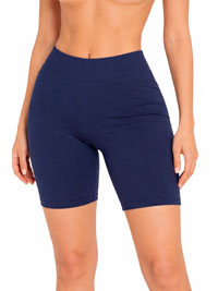 Curve NAVY Cotton Stretch Legging Shorts - Size 10/12 to 34/36 (S to 4XL)