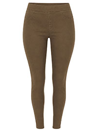 KHAKI High Waisted Slim Fit Jeggings Size 8 to 22