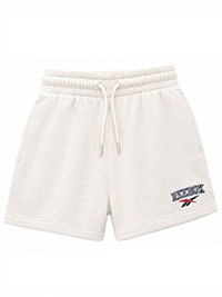WHITE Navy Logo Retro Brushed Back Shorts - Size XS to XL