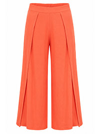 CORAL PINK Wrap Front Wide Leg Trousers - Size 24 to 28