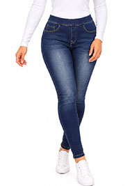 DARK DENIM Erin High Waist Skinny Jeggings - Size 10 to 22