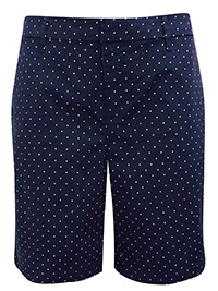 NAVY Cotton Rich Spot Print Chino Shorts - Plus Size 18 to 28 (US 14W to 24W)
