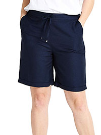 NAVY Linen Blend Shorts - Plus Size 12 to 28