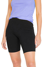Curve BLACK Cotton Stretch Legging Shorts - Size 10/12 to 34/36 (S to 4XL)
